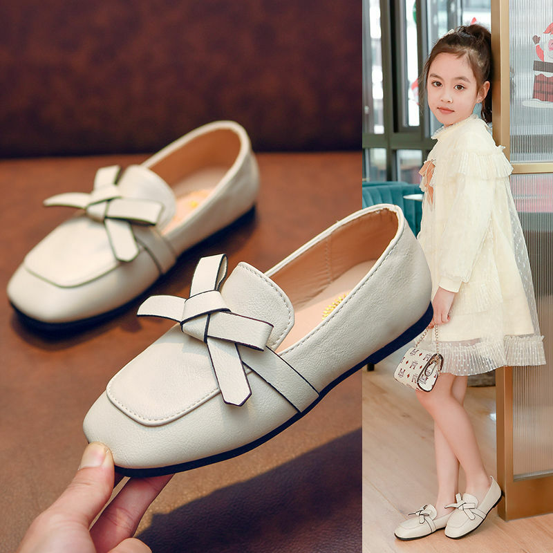 Sepatu Putri Bersol Lembut Anak Perempuan Sepatu Kulit PU Kecil Anak-anak Korea Sepatu Bayi Tunggal Sepatu Gadis Musim Semi dan Musim Gugur