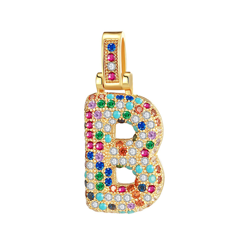 Colgante geométrico con letras en inglés de 26 letras del alfabeto de circón para collar, Charms para pulsera, hacer pendientes, accesorios de joyería