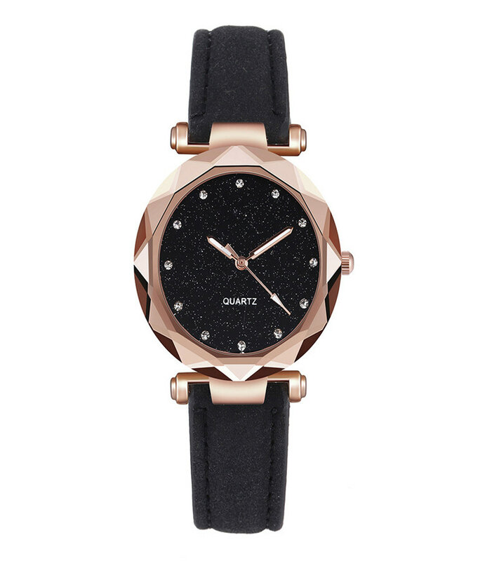 Relógio feminino pulseira strass romântico céu estrelado, relógio de pulso fashion feminino couro