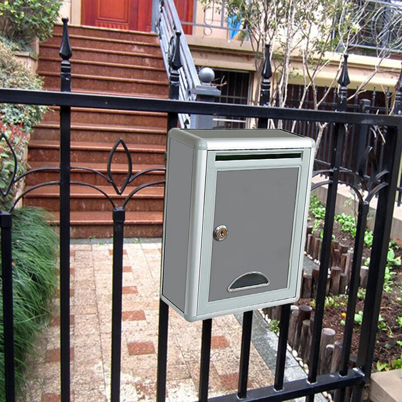 صندوق بريد معدني في الهواء الطلق الأمن قفل صندوق البريد صندوق البريد صندوق اقتراحات صحيفة البريد إلكتروني آخر المنزل حديقة في الشرفة ديكور