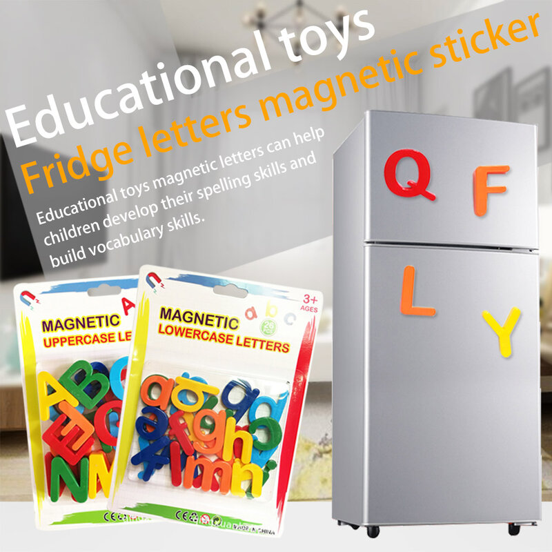 Детские развивающие Игрушки для раннего развития, магнитные буквы, цифровые магнитные наклейки, английские буквы, наклейки на холодильник