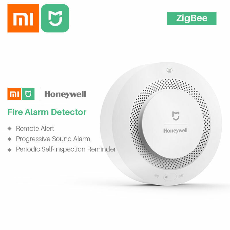 Xiaomi mijia honeywell alarme de incêndio detector de fumaça sensor sonoro visual alarme notice trabalho com mi casa app por telefone