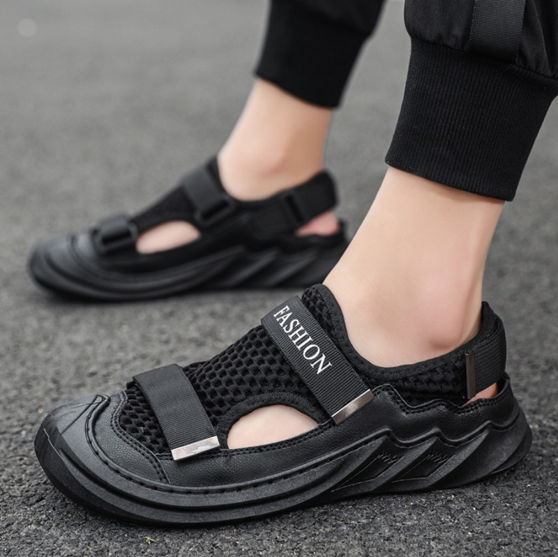 2022 verão malha homens sandálias respirável sapatos casuais feitos à mão ao ar livre chinelos de lazer dos homens sandálias de praia sandalias hombre