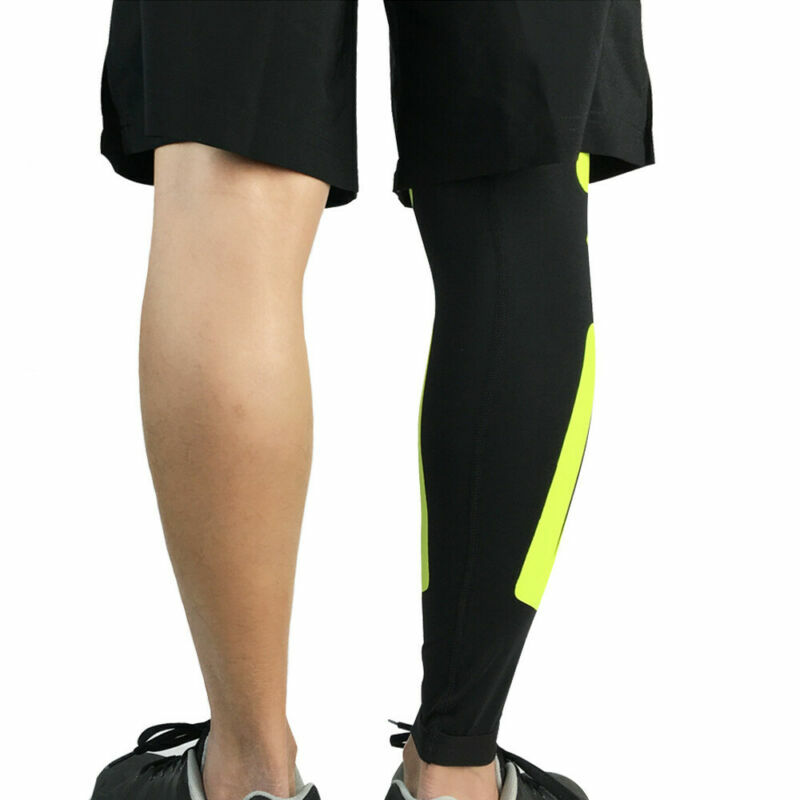Nova marca masculina compressão completa perna manga joelho & coxa basquete esporte suporte meias joelho manga
