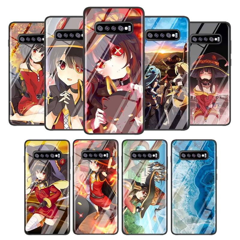 Konosuba-funda para Samsung Galaxy Note 10, 9, 8 Pro, S10e, S10, 5G, S9, S8, S7 Plus, superbrillante y brillante