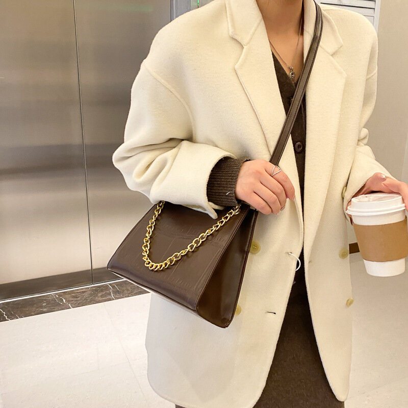 Tote Taschen für Frauen Umhängetaschen Retro Kette Schulter Taschen Luxus Designer Marke Trend Einzigen Handtasche Schwarz Reise Weiblichen Beutel
