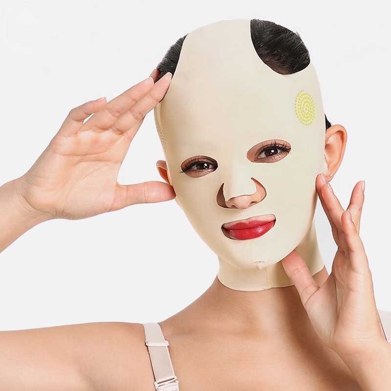 Mascarilla facial 3D reutilizable para mujer, máscara de belleza transpirable, antiarrugas, adelgazante, moldeador en V, estiramiento completo para dormir