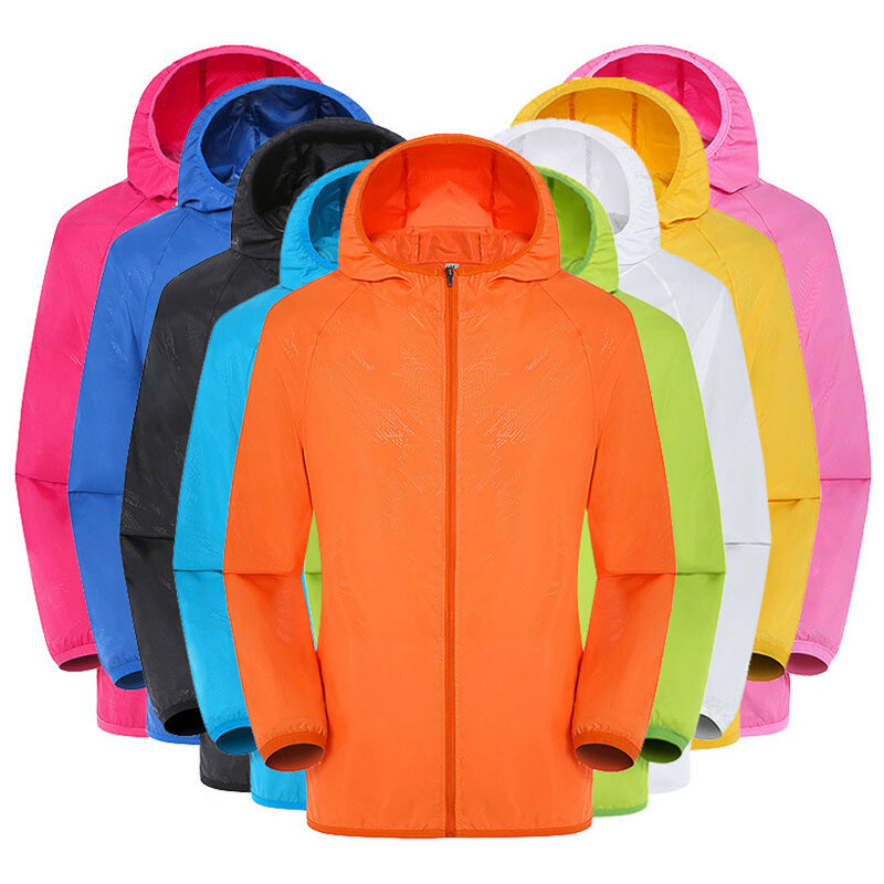 Ultra leve à prova de chuva blusão ciclismo jaquetas unisex ao ar livre de manga comprida com capuz jérsei proteção solar roupas topo