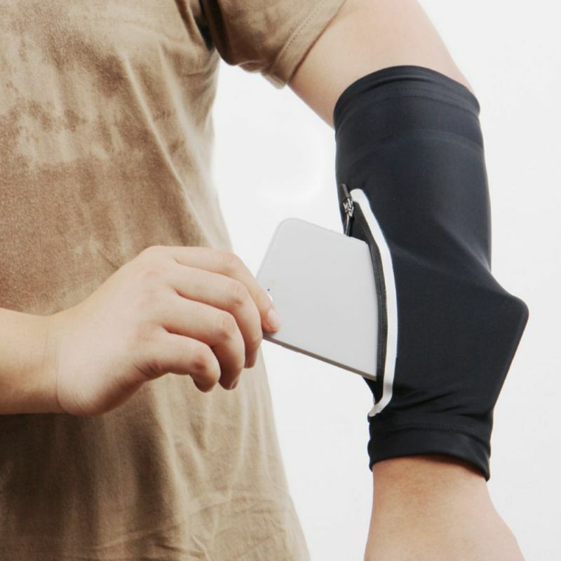 Bolsa para braço proteção uv 1 peça, respirável, antiderrapante, proteção para cotovelo, para esportes ao ar livre, acessórios de corrida