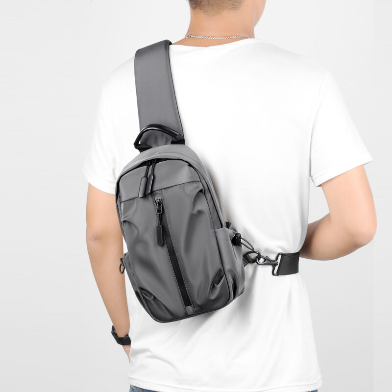Wodoodporna torba na klatkę piersiową mężczyźni napowietrzne torby na ramię mąż kabura szyi torba ze sznurkiem mężczyzna torba crossbody torebka do noszenia na piersi czarny