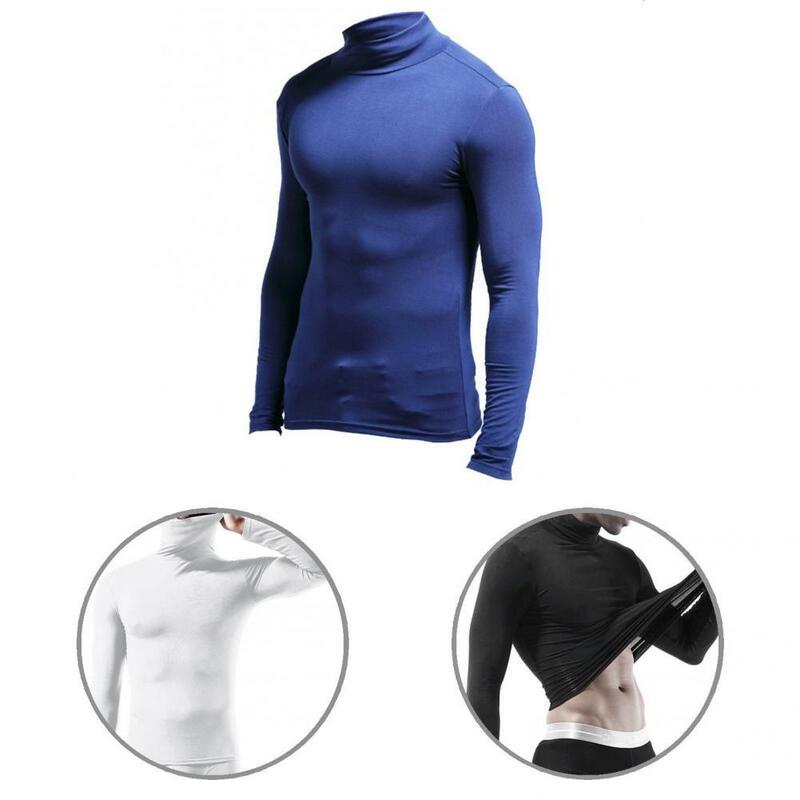 Stylish Base Shirt Slim Pullover High Elasticity All Match Winter Shirt  Winter Shirt    Men Base Shirt