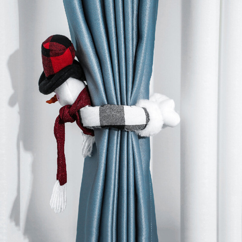 Hebilla de cortina navideña de Papá Noel, muñeco de nieve, cortinas, Clip, Accesorios para el hogar, decoración de ventanas, regalo para fiesta
