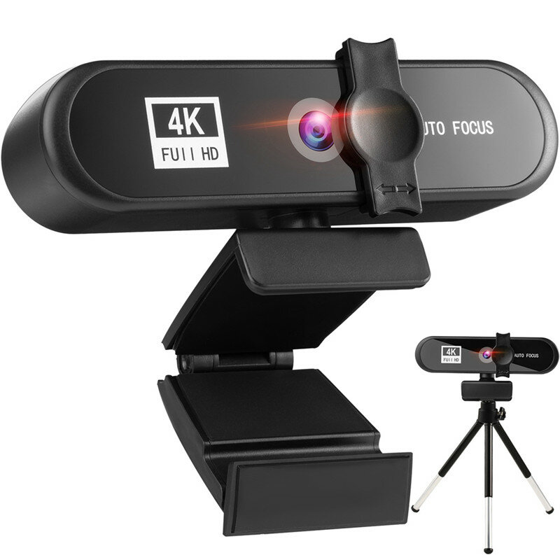 In Stcok – Webcam PC de conférence 2K 4K, Autofocus, caméra USB, ordinateur de bureau pour réunion à domicile, avec microphone, HD 1080P