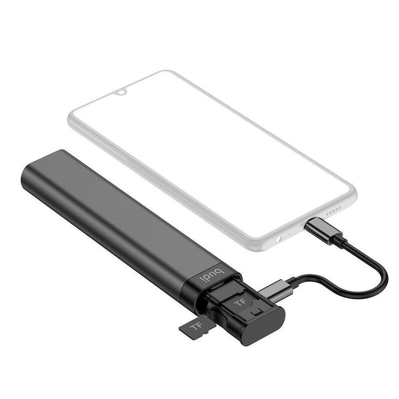 BUDI 다기능 스마트 어댑터 카드 저장 데이터 케이블 USB 박스 멀티 케이블 6 가지 유형 케이블 SIM 키트 TF 카드 메모리 리더
