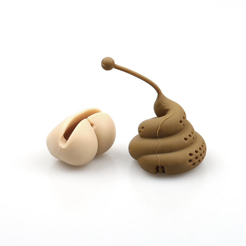 Silikon Tee-Set Halloween Kreative Ciga Poop Poo Form Interessant Kräutertee Tasche Reusable Kaffee Filter Diffusor Zubehör