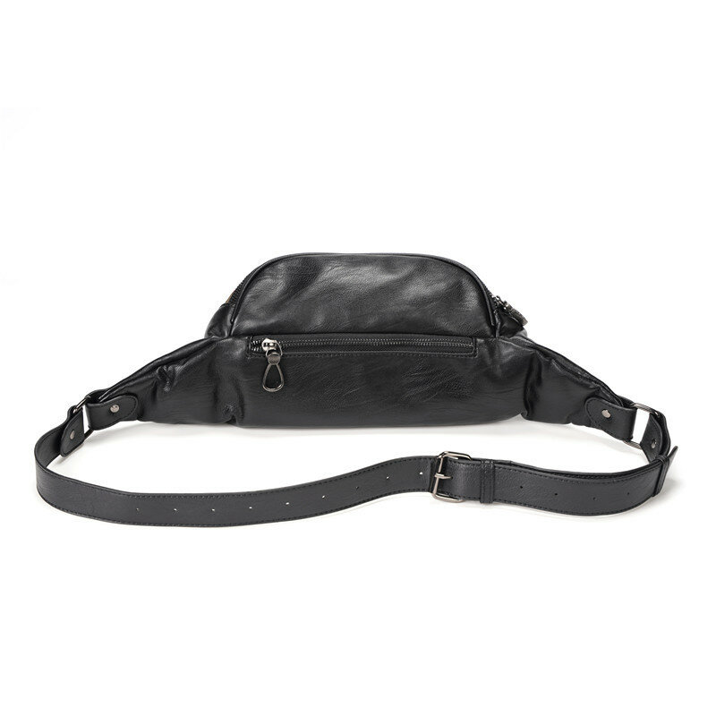 New sports style PU leather chest bag versatile cross-body bag trend large capacity small bag Camouflage Fanny pack