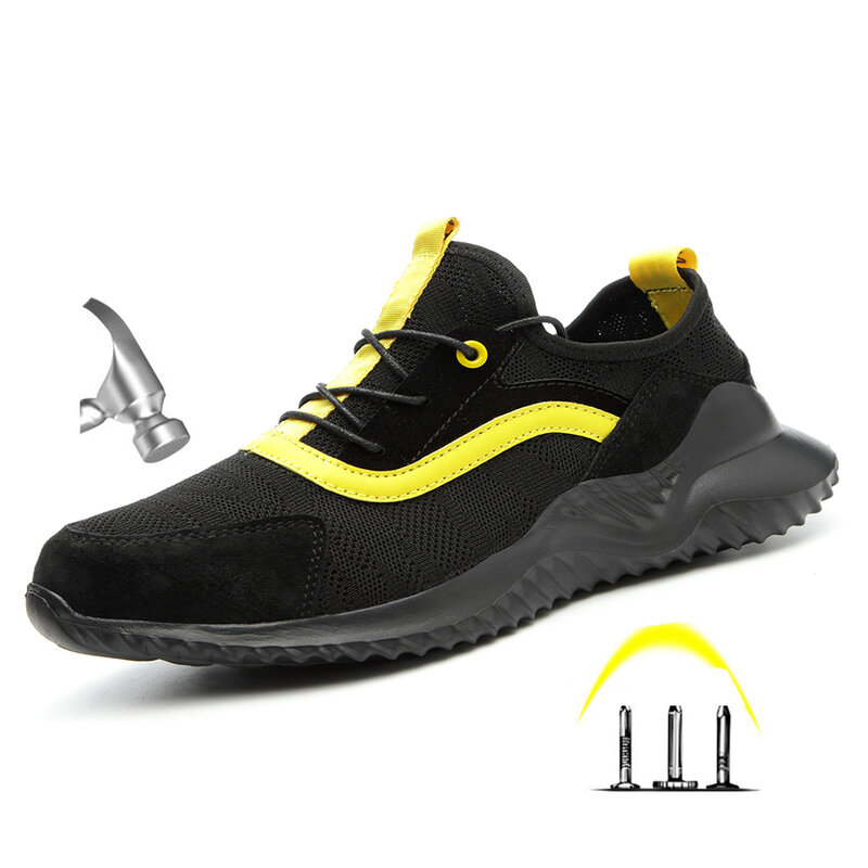 Zapatos indestructibles Ryder, zapatillas de seguridad indestructibles con punta de acero, botas de trabajo a prueba de perforaciones, transpirables