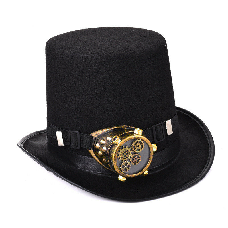 Steampunk 탑 모자 기어 사이클롭스 고딕 고글 모자 휴일 장식 모자 할로윈 파티 액세서리