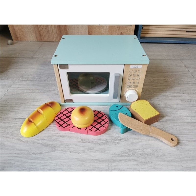 Baby Holz Küche Spielzeug Holz Kaffee maschine Toaster Eis Maschine Mixer Entsafter Ofen für kinder Pretend Motessori Spielzeug