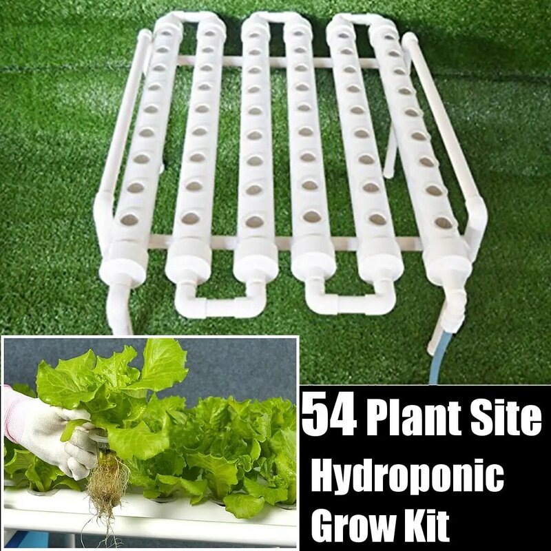 54 Holes Hydroponic Piping Site Grow Kit Deep Water Culture Planting Box Gardening System Nursery Pot Hydroponic Rack 220V