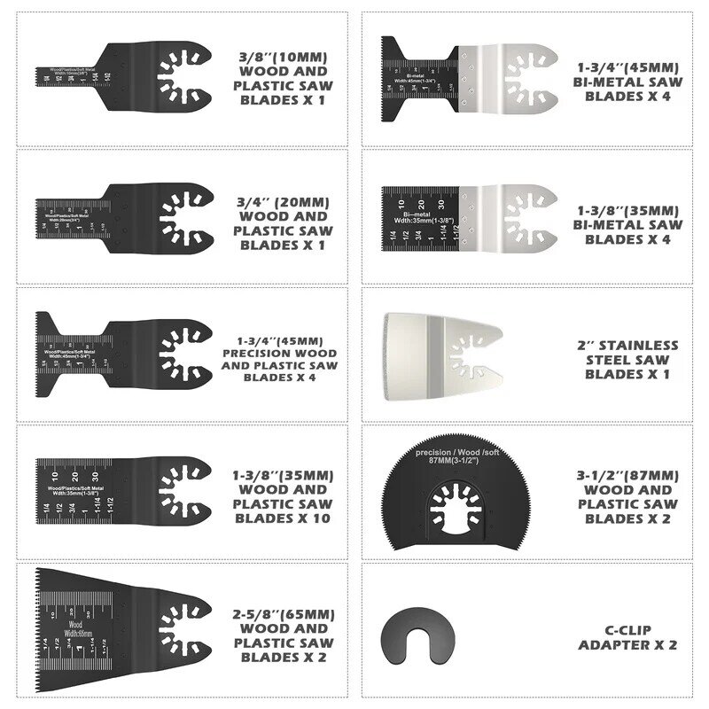 31 peças de lâminas de serra multiferramenta para renovador, ferramentas elétricas fein multimestre, dremel, acessórios