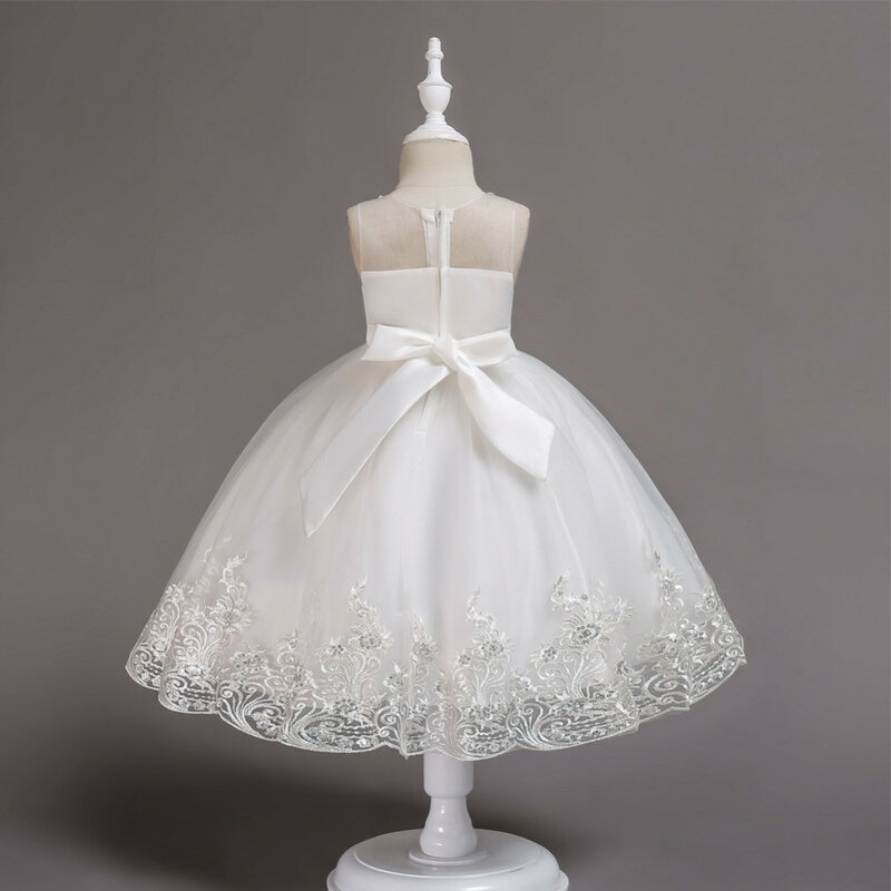 vestidos para niñas 6 Colors Flower Girl Dresses For Wedding Lace Short Lovely White Pink Blue In Stock Girl Dresses robe de bal