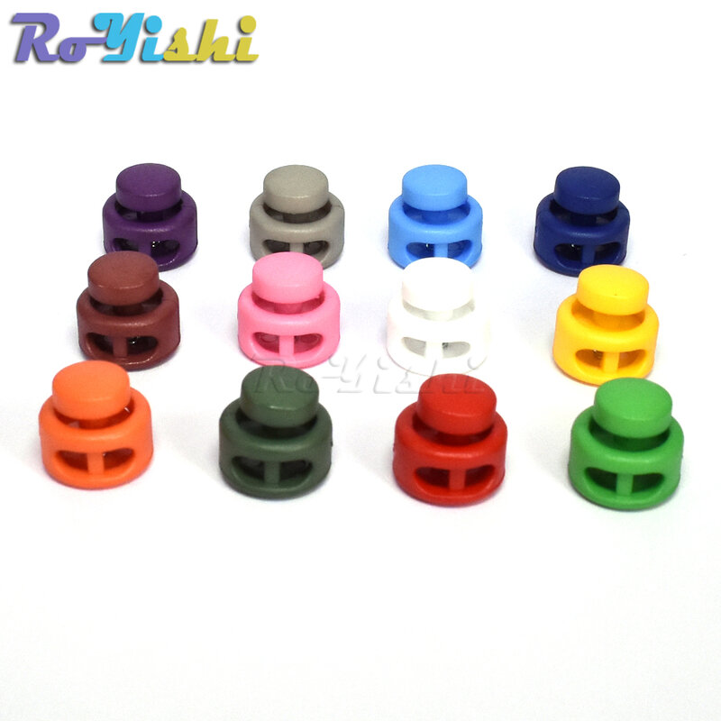 12pcs/pack Mix Colors Cord Lock Toggle Clip Stopper Plastic Black For Bags/Garments Size:15mm*14mm
