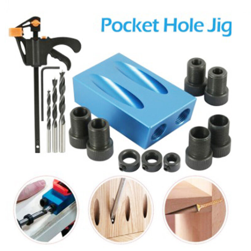 15 degree oblique hole locator drilling angle locator aluminum woodworking drill jig fixture guide kit wooden hanTri-point Drill