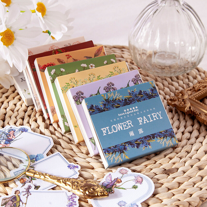 30 pçs/caixa caixa flor fada diário série decorativo diário adesivos scrapbook planejador japonês decorativo papelaria adesivos