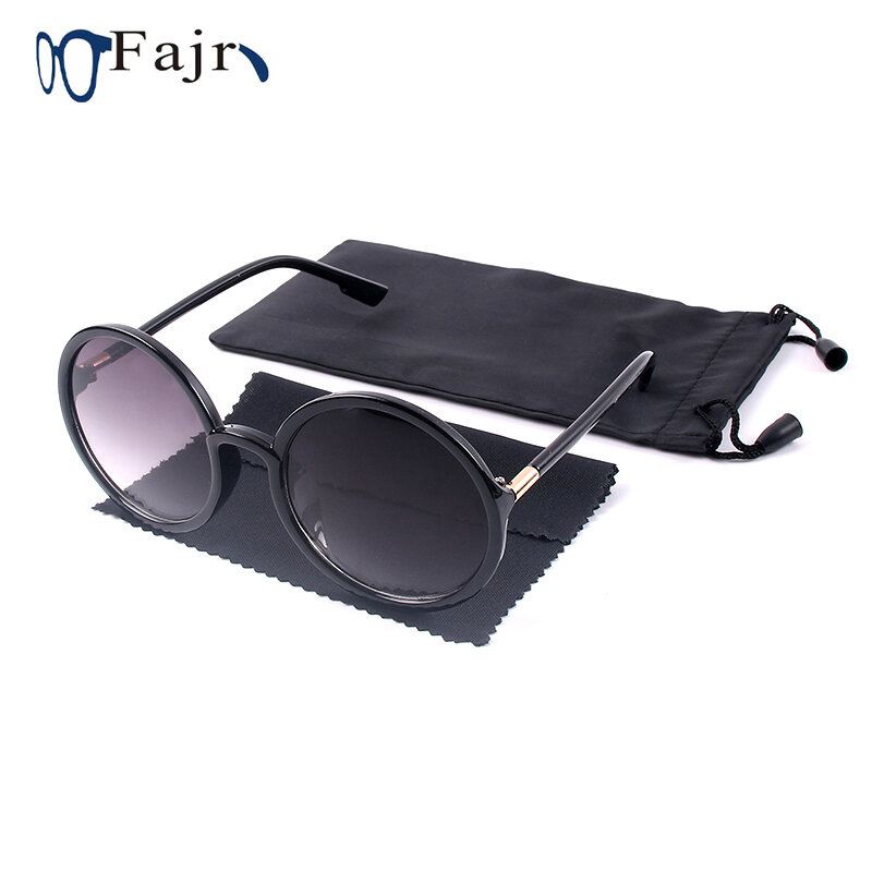 Óculos de sol redondo para mulheres, óculos de sol de marca de designer feminino da moda 2021 estilo vintage, lentes de tamanho grande
