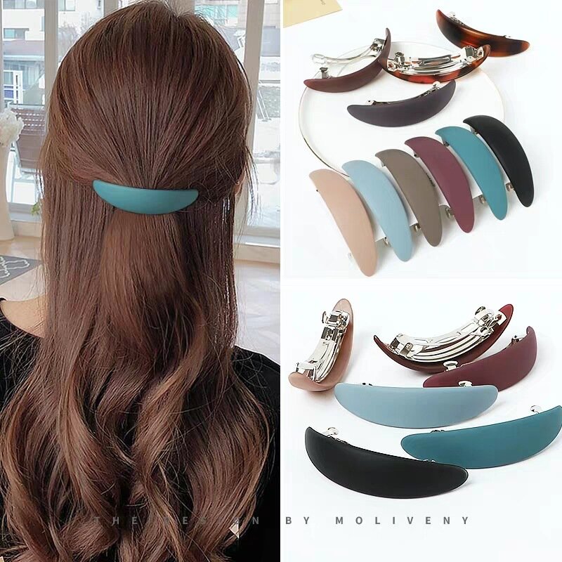 2021 Summer Fashion Retro Acrylic Resin Hair Pin Solid Color Side clip Women's Hair Accessories Headpiece Women's Accessories