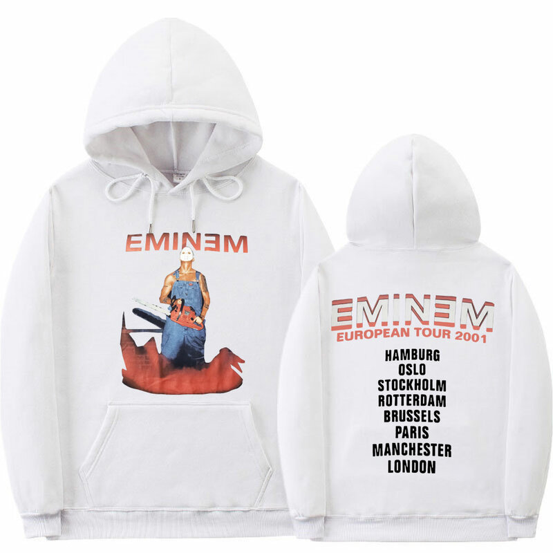 Carta europea y estadounidense cantante Eminem Impresa Sudadera Con Capucha Hombre Suéter