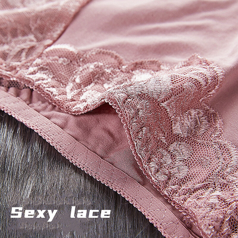 Sandl calcinha de algodão feminino sexy renda meados da cintura oco cuecas femininas hip lift underwear para senhora lingerie tamanhos grandes