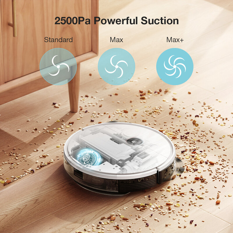 yeedi 2 hybrid Robot Vacuum Cleaner Visual Navigation,Sweep Mop 3in1,Virtual Boundary,2500Pa 200mins Runtime,Customize Cleaning