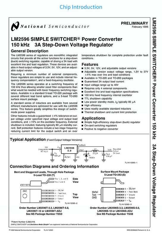 Taidacent-convertidor LM2596 DC, 3,3 V/5V/12V/ADJ, salida ajustable, fuente de alimentación conmutada, multicanal, reductor