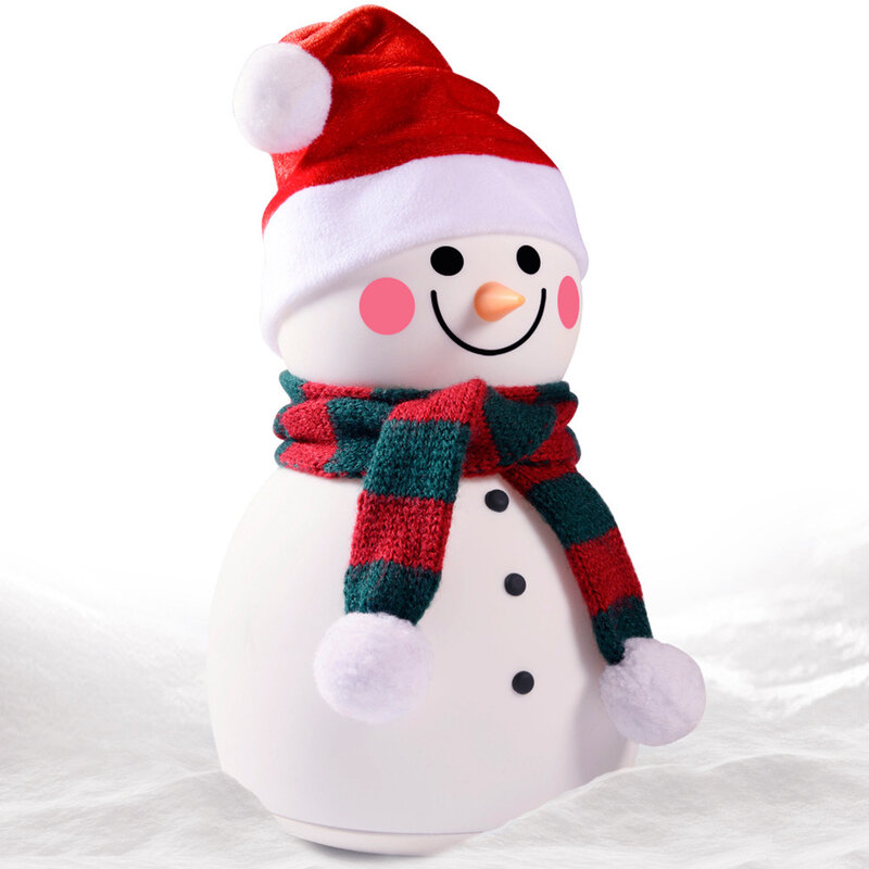 Snowman lampka nocna prezent świąteczny dla dzieci oświetlenie do zastosowań muzycznych dla dzieci lampka nocna LED Boy Girl przedstawia ozdoby świąteczne 2021