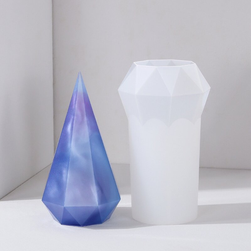 Diamond Cone Shape Candle Epoxy Resin Mold Home Decorations Silicone Mould DIY Crafts Jewelry Ornaments Casting Tool