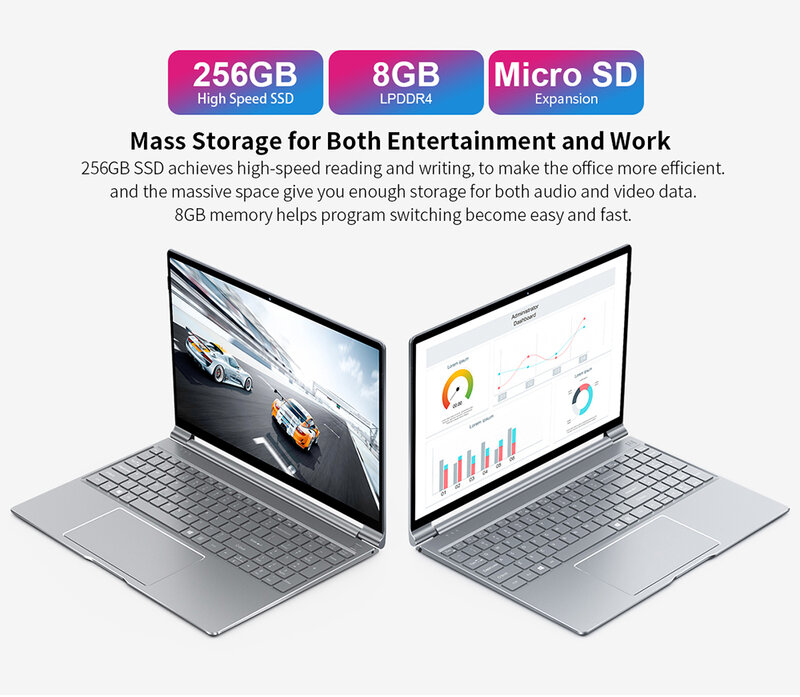 Teclast F15 แล็ปท็อป 15.6 นิ้ว 1920x1080 Windows 10 OS Intel N4100 Quad Core 8GB RAM 256GB SSD HDMI Notebook 6000mAh