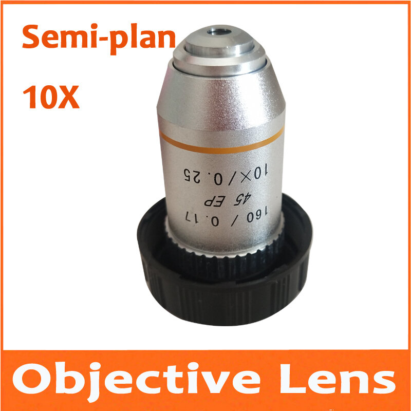 10X Lab195N Medical Biological Microscope Bio-Microscope Semi Plan Achromatic Objective Lens 160/0.17 20.2mm RMS Interface