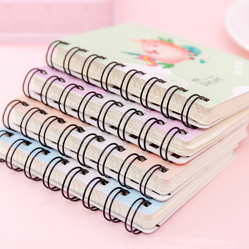 2020 New Cartoon Portable Mini Coil Notepad Hard Cover Cute Animal notebook memo Time Organizer student School Supplies Kid Gift