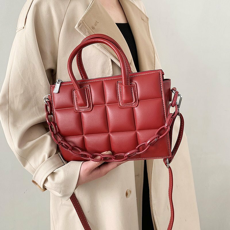 Mode Vintage Frauen Schulter Taschen 2021 Neue Leder Handtaschen Kette Frauen Umhängetasche Hohe Qualität Designer Taschen
