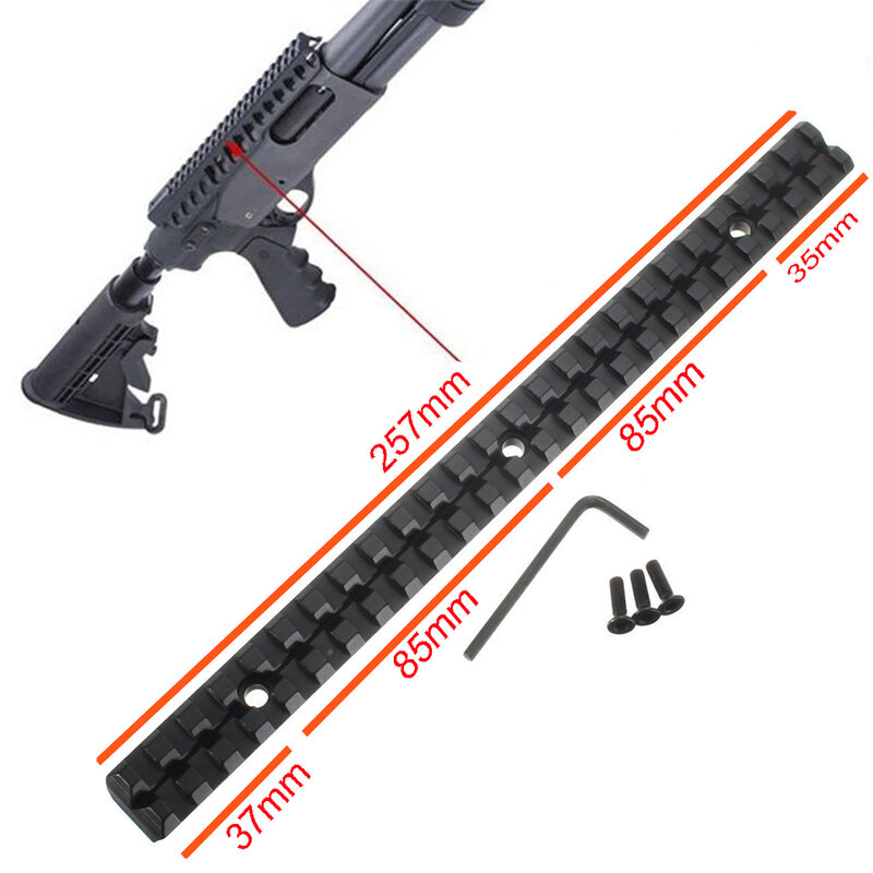 Picatinny Rail Length 257mm Width 20mm with 25 Slots for Rifles Hunting