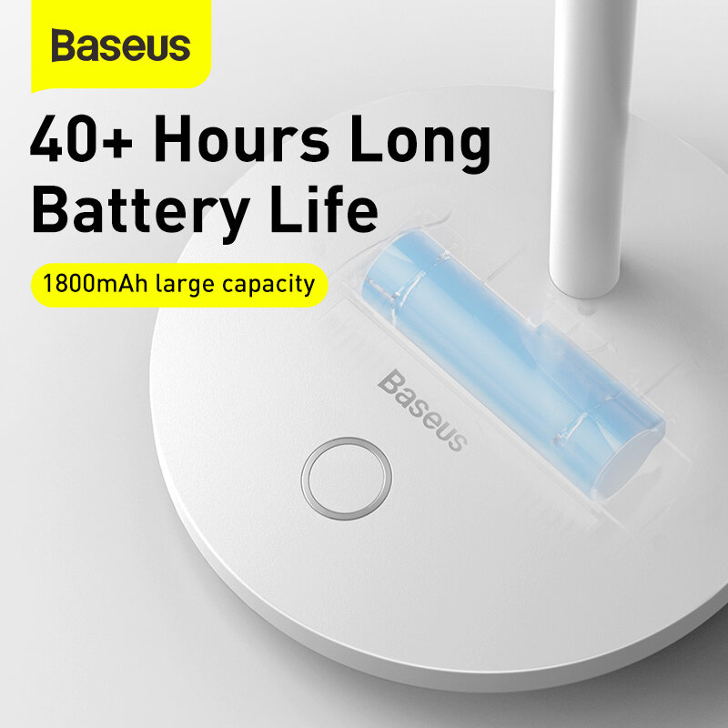 Baseus I-กระทะตารางโคมไฟ LED LED Night โคมไฟตั้งโต๊ะการศึกษาอ่าน Light USB ชาร์จใหม่เดสก์ท็อปสำนักงานทำงานตาร...
