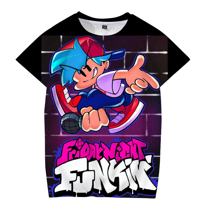 Friday Night Funkin อะนิเมะ3D พิมพ์เสื้อยืดเด็กเสื้อยืดเด็กผู้หญิง Hip-Hop Casual สั้นเสื้อยืดชายเสื้อผ้า