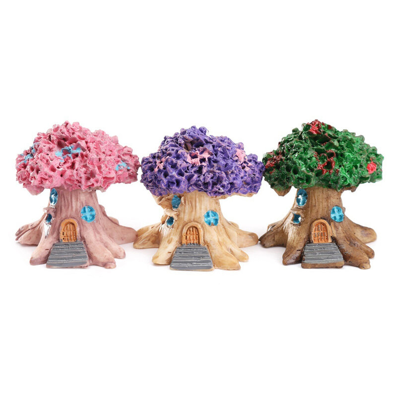 Mini Fairy Tree House Miniature Garden Micro Landscape Ornament Craft Decor miniaturas plaster molds miniature garden decoration