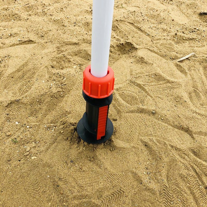 Guarda-chuva de praia âncora areia, acampamento ao ar livre, grama, espiral, suporte de armazenamento, pátio, gramado, jardim de casa