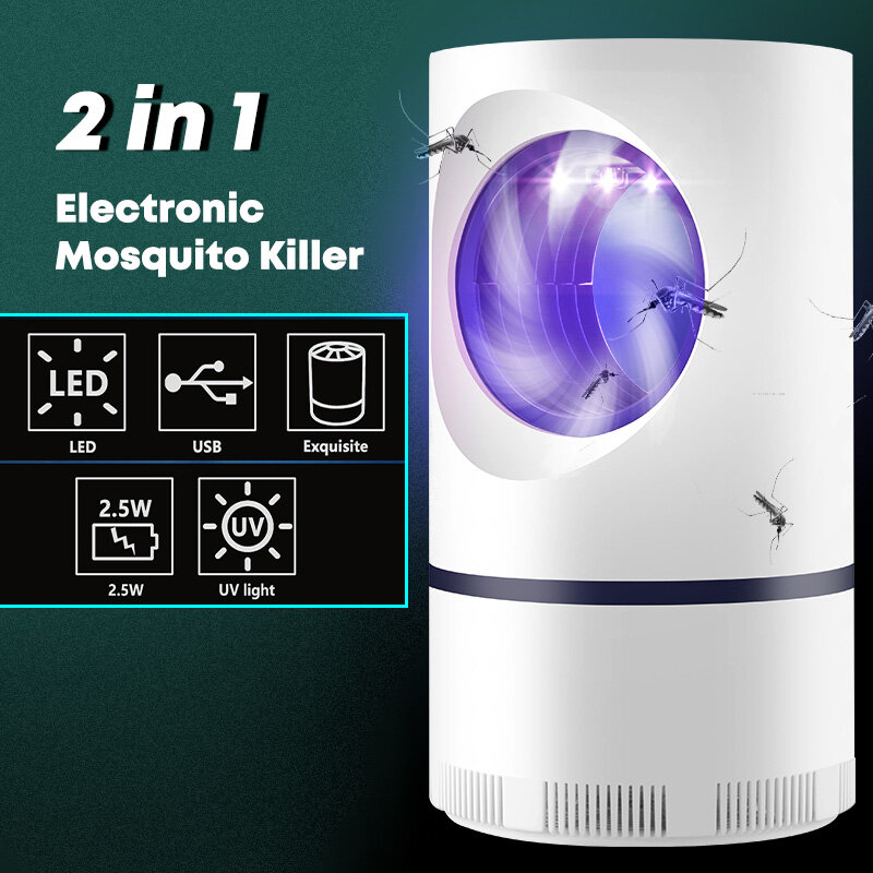 Trampa antimosquitos eléctrica para lámpara antimosquitos por USB, lámpara repelente de moscas y rayos UV, para exteriores, incoloro, sin radiación mata mosquito electrico