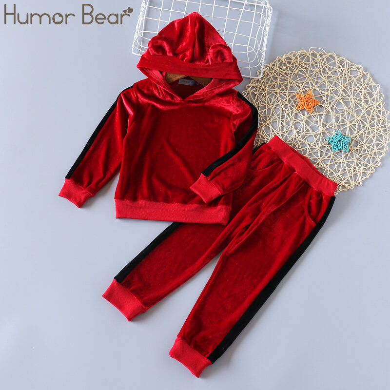 Humor Bear – Ensemble 2 pièces pour bébé fille, haut à rayures et pantalon, manches longues, vêtements automne, tenues de Noël, nouvelle collection