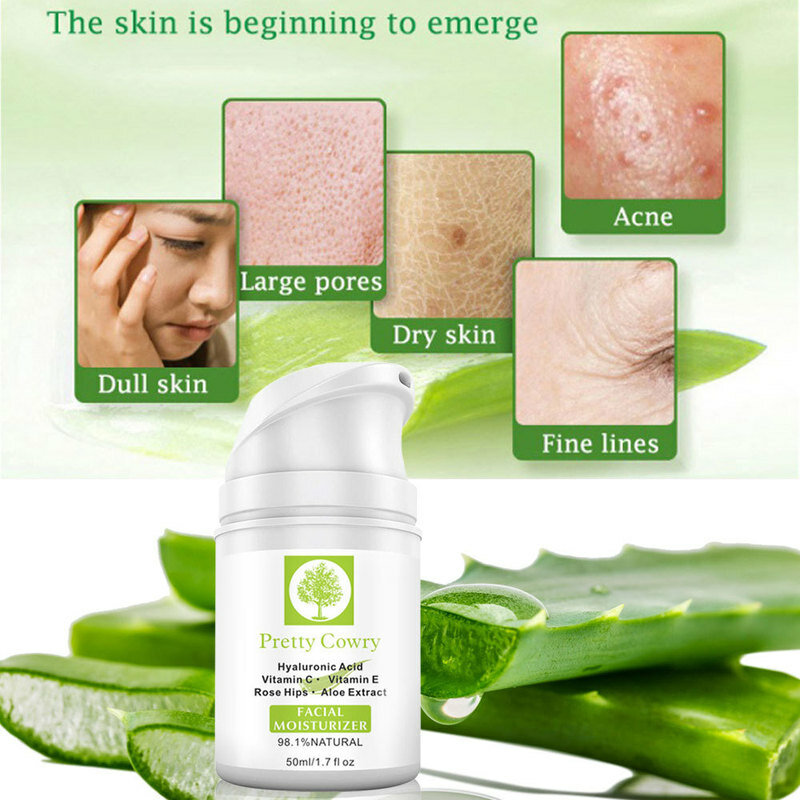 Creme facial nutrir hidratante anti-envelhecimento óleo-controle iluminar reparação acne clarear poro aloe vera vitamina c cuidados com a pele