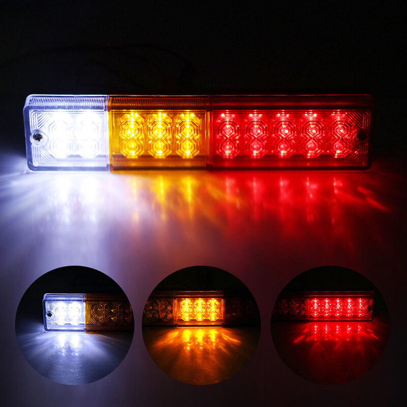 Luces LED impermeables de 12V para camión, luz trasera de marcha atrás para remolque, yate y coche, señal de advertencia de freno de luz de giro, 20 LED